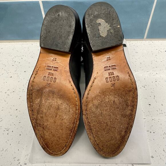 Golden Goose Deluxe Viand Leather Ankle Boots Black 37 Exposed Zip Closure - Picture 8 of 9